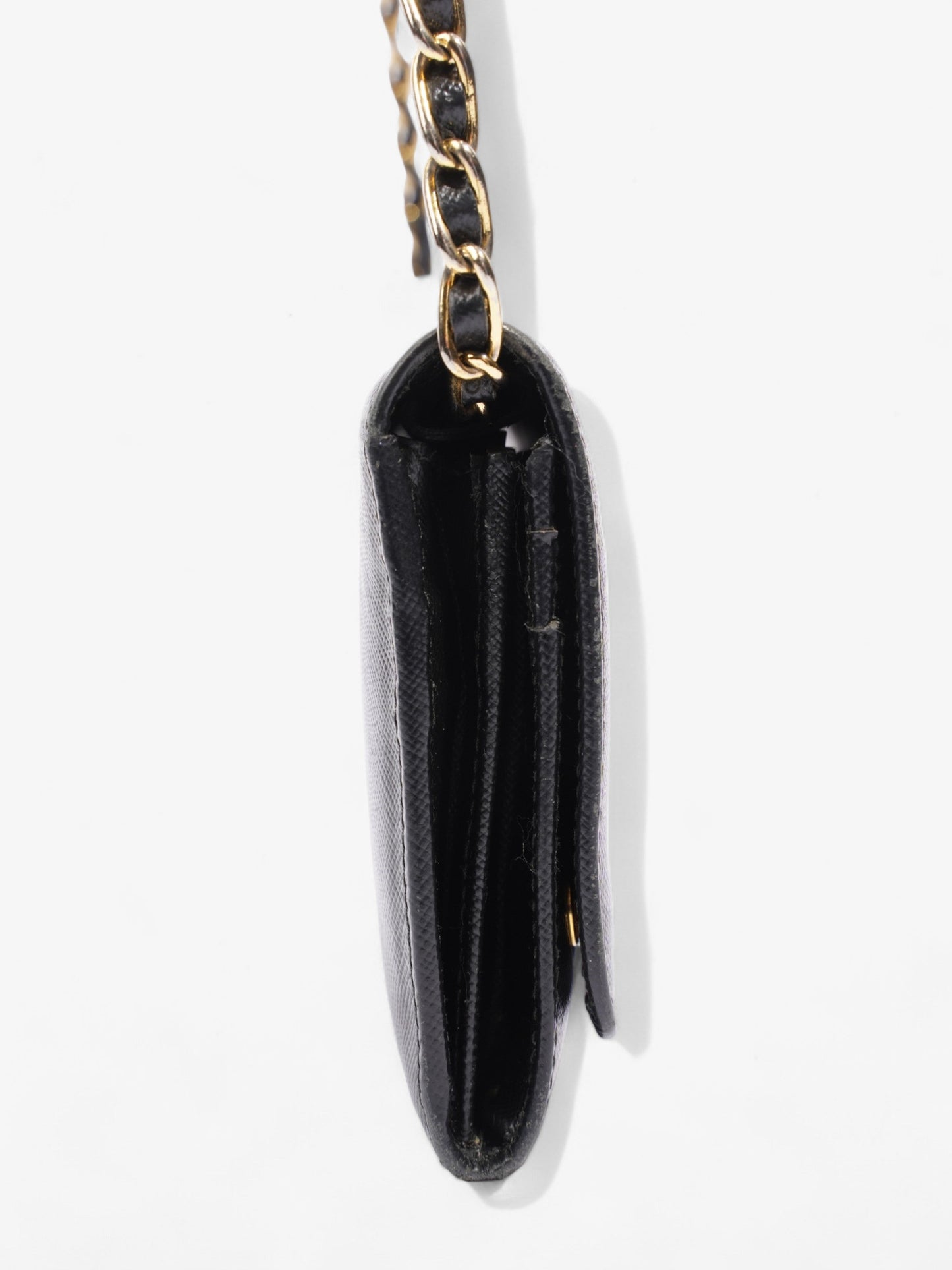 Prada Chain Wallet Black Saffiano Leather