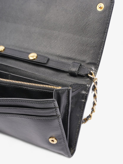 Prada Chain Wallet Black Saffiano Leather