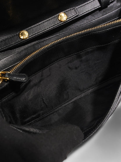 Prada Chain Wallet Black Saffiano Leather