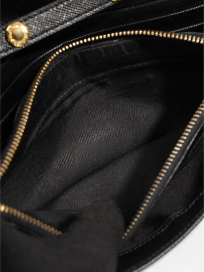Prada Chain Wallet Black Saffiano Leather