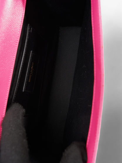 Saint Laurent Kate Neon Pink Grained Leather