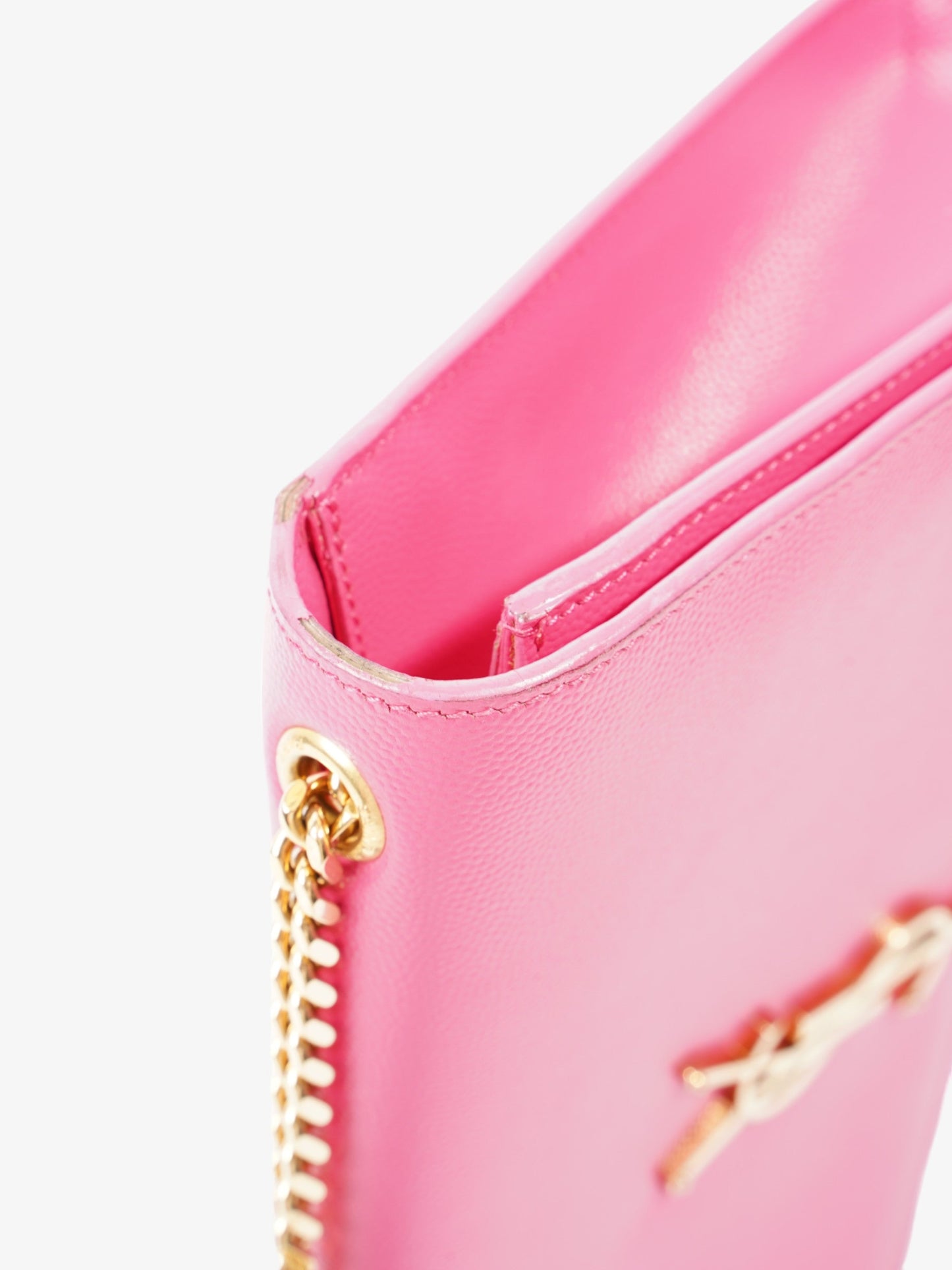 Saint Laurent Kate Neon Pink Grained Leather
