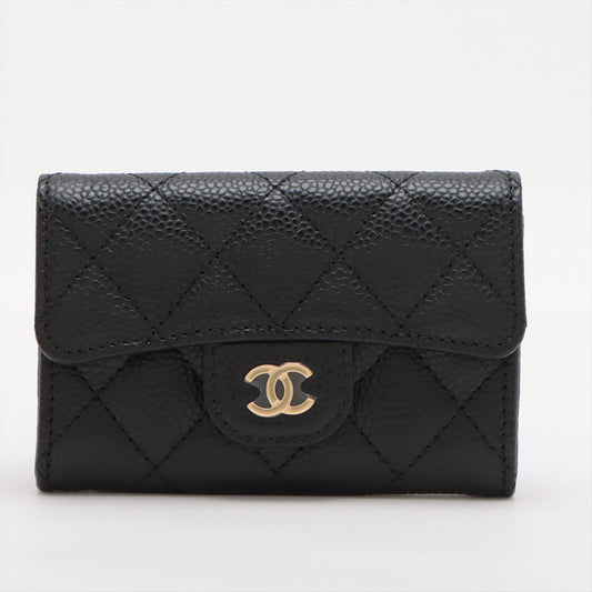 Chanel Flap Caviar Black Cardholder - Microchipped