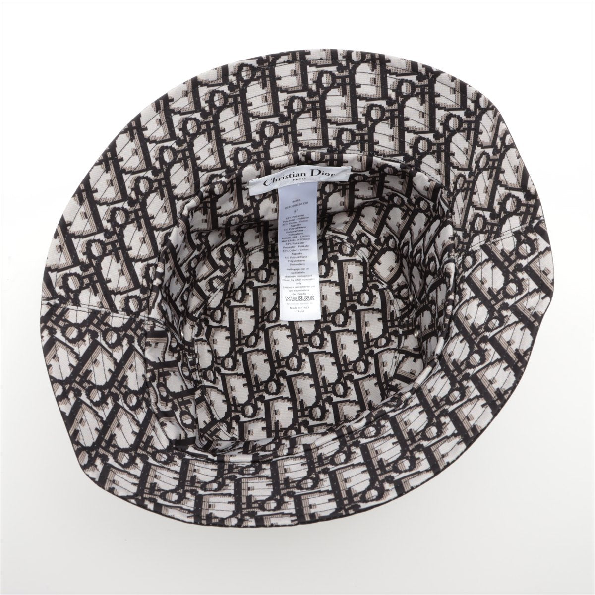 Dior Reversible Oblique Black Bucket Hat Size 57