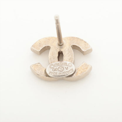 Chanel Coco Logo Rhinestone Silver Stud Earrings Costume Jewellery