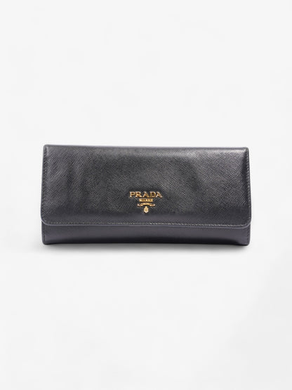 Prada Long Wallet Black Saffiano Leather