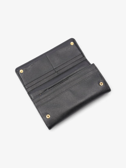 Prada Long Wallet Black Saffiano Leather