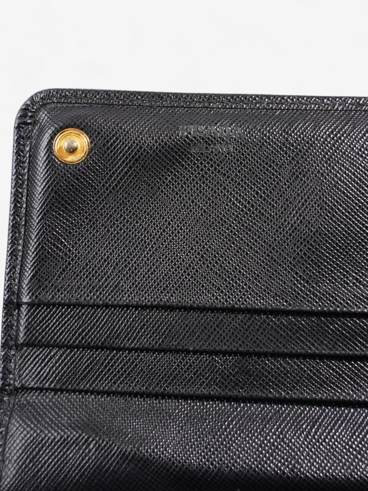 Prada Long Wallet Black Saffiano Leather