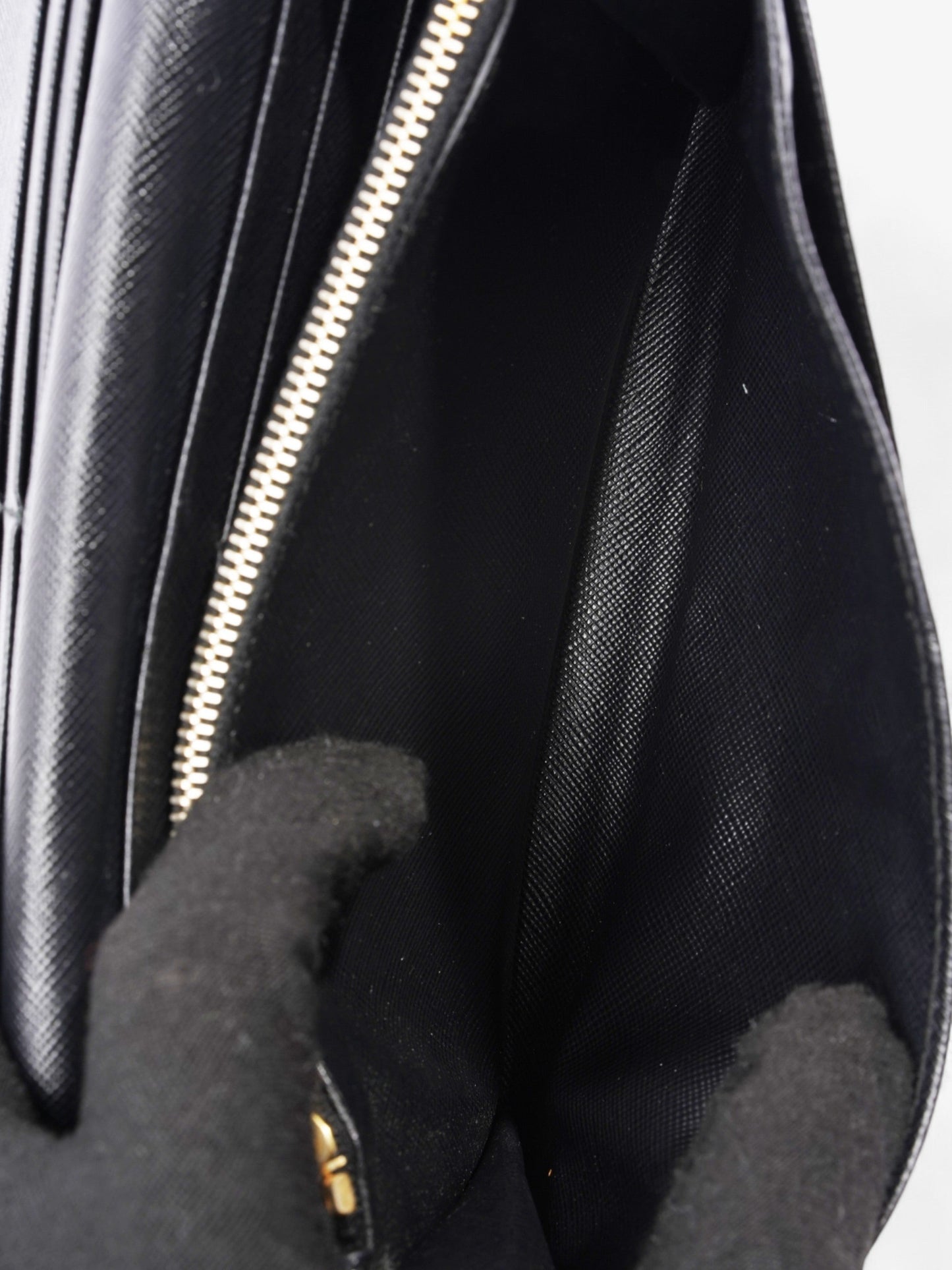Prada Long Wallet Black Saffiano Leather