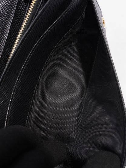 Prada Long Wallet Black Saffiano Leather