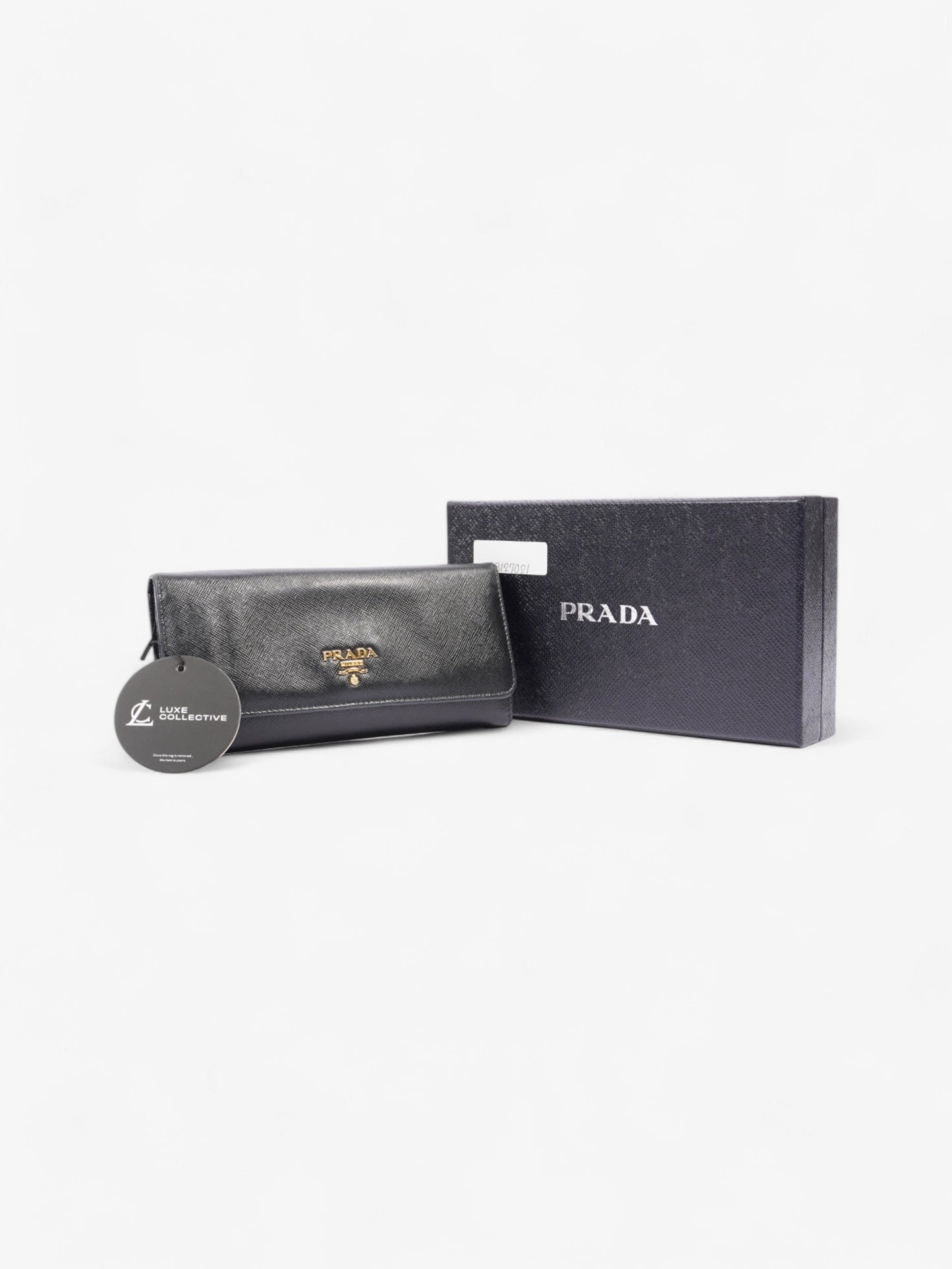 Prada Long Wallet Black Saffiano Leather