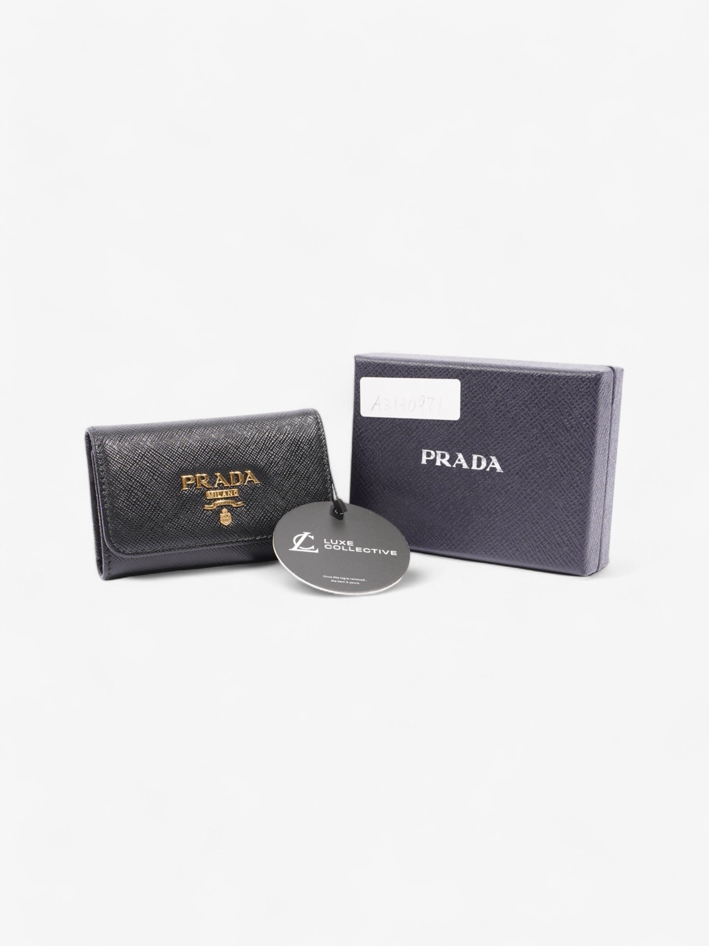 Prada Key Case Black Saffiano Leather