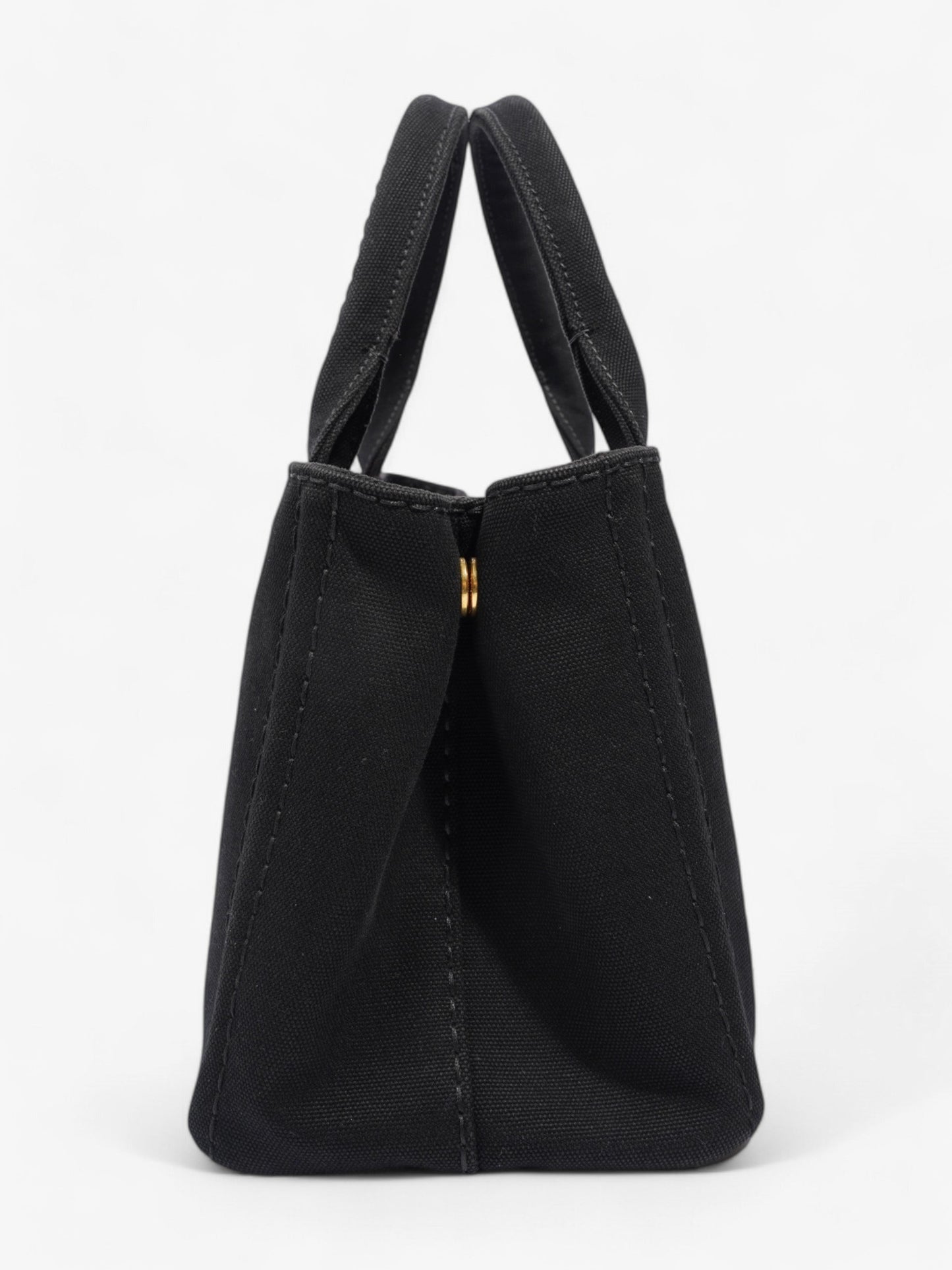 Prada Canapa 2 Way Handbag Black Cotton
