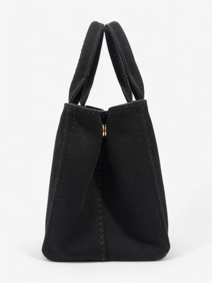 Prada Canapa 2 Way Handbag Black Cotton