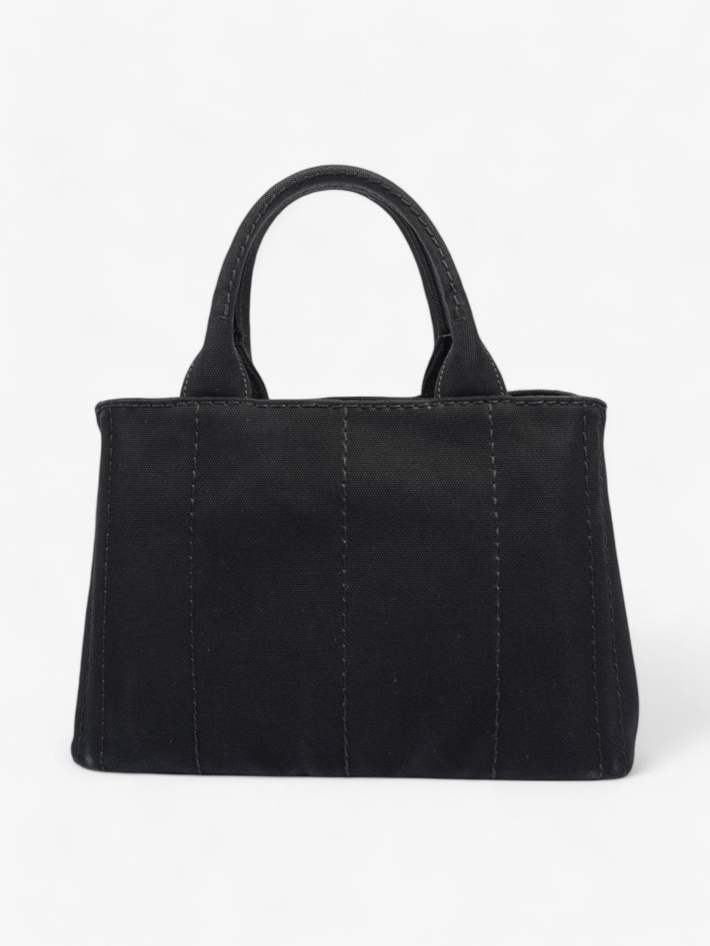 Prada Canapa 2 Way Handbag Black Cotton