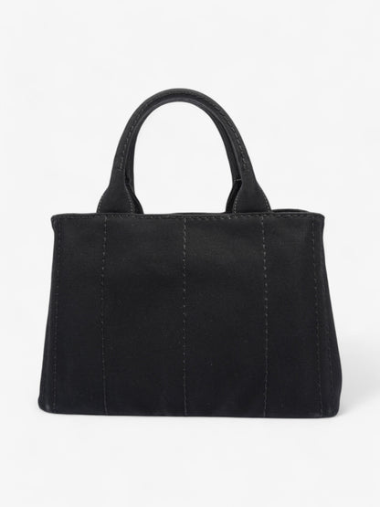 Prada Canapa 2 Way Handbag Black Cotton