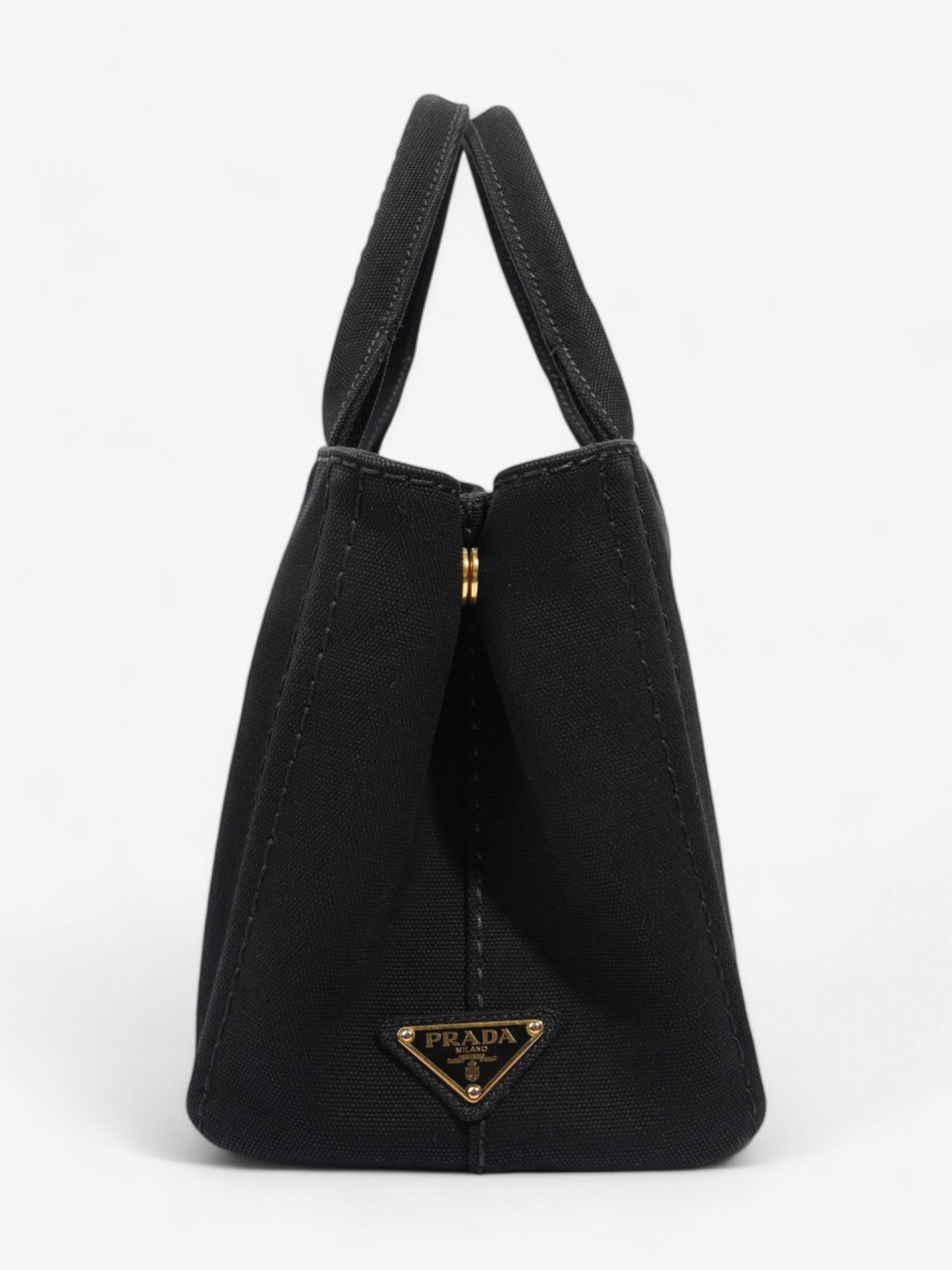 Prada Canapa 2 Way Handbag Black Cotton
