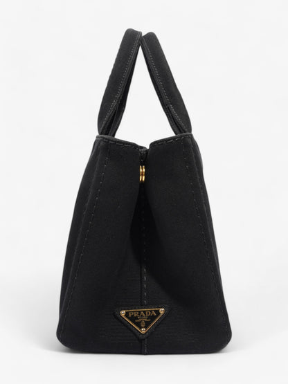 Prada Canapa 2 Way Handbag Black Cotton