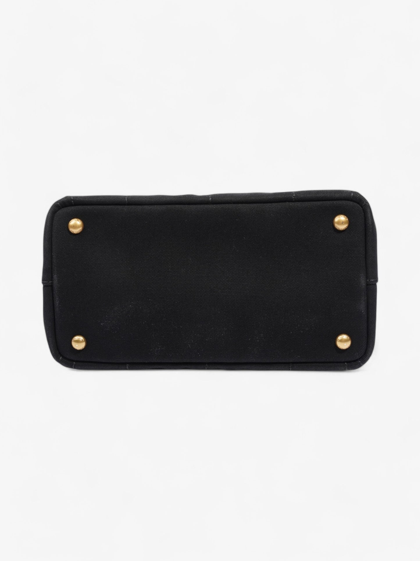 Prada Canapa 2 Way Handbag Black Cotton