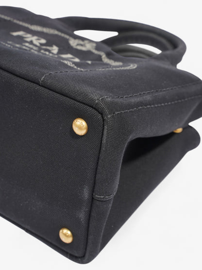Prada Canapa 2 Way Handbag Black Cotton