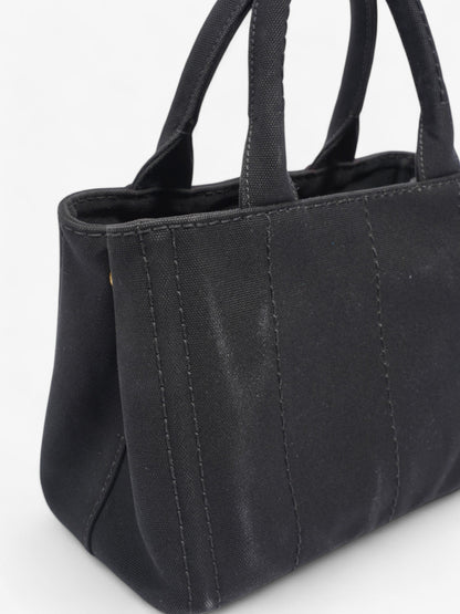 Prada Canapa 2 Way Handbag Black Cotton