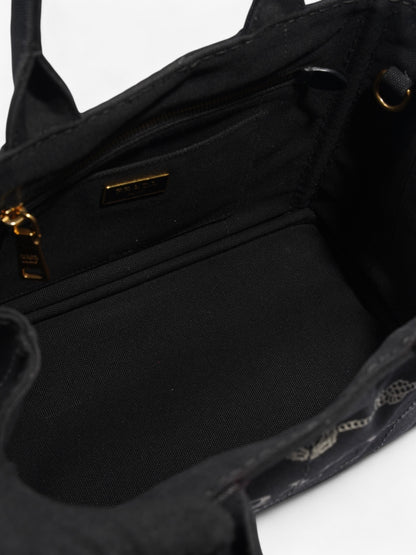 Prada Canapa 2 Way Handbag Black Cotton