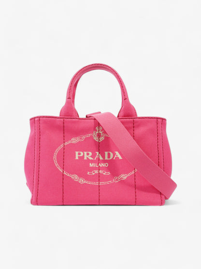 Prada Canapa 2 Way Handbag Pink Cotton