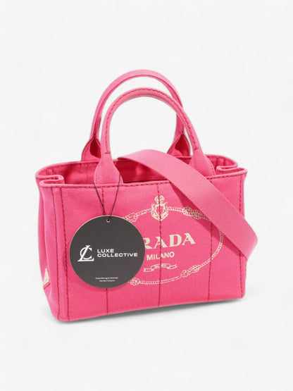 Prada Canapa 2 Way Handbag Pink Cotton