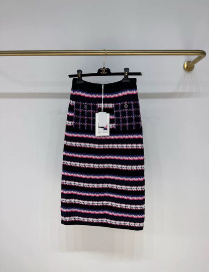 Chanel 24P Pink & Purple knitted Skirt