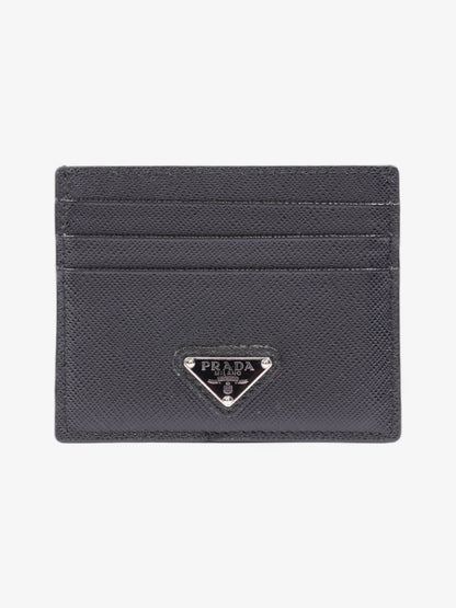 Prada Card Case Holder Black Saffiano Leather