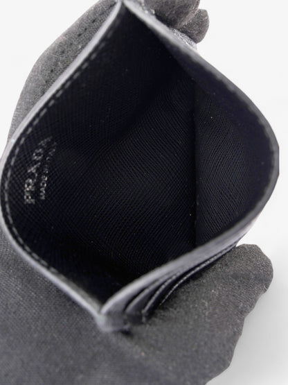 Prada Card Case Holder Black Saffiano Leather