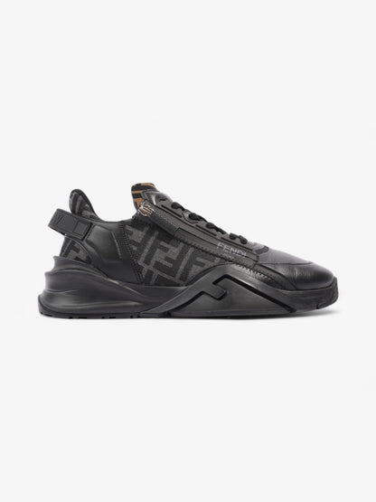 Fendi Flow Sneakers Black / Brown Leather EU 44 UK 10