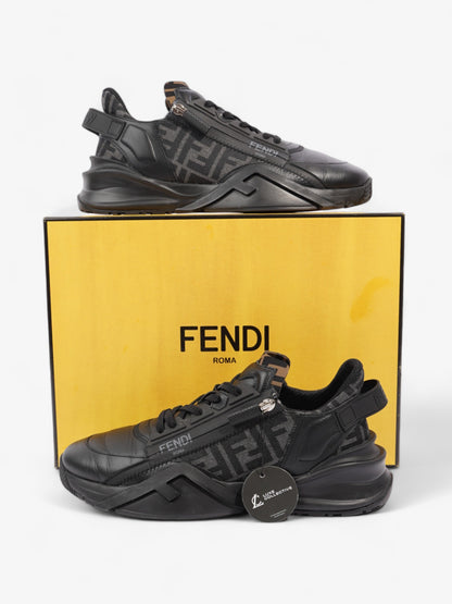 Fendi Flow Sneakers Black / Brown Leather EU 44 UK 10