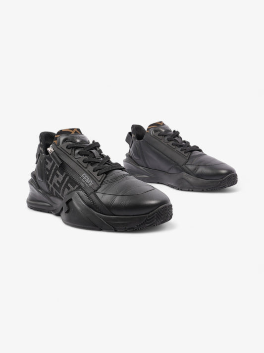 Fendi Flow Sneakers Black / Brown Leather EU 44 UK 10