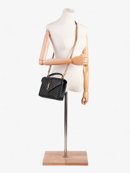 Saint Laurent College Black Lambskin Leather Medium