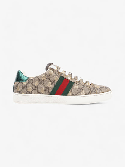 Gucci Ace GG Bee Supreme Sneakers Beige Monogram / Green / Red Canvas EU 38.5 UK 5.5