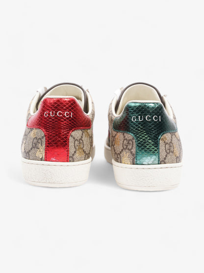 Gucci Ace GG Bee Supreme Sneakers Beige Monogram / Green / Red Canvas EU 38.5 UK 5.5