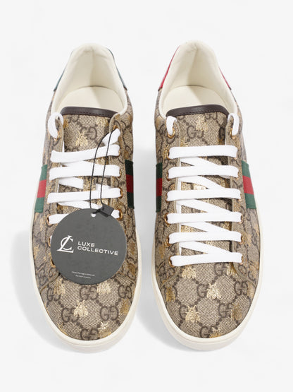 Gucci Ace GG Bee Supreme Sneakers Beige Monogram / Green / Red Canvas EU 38.5 UK 5.5