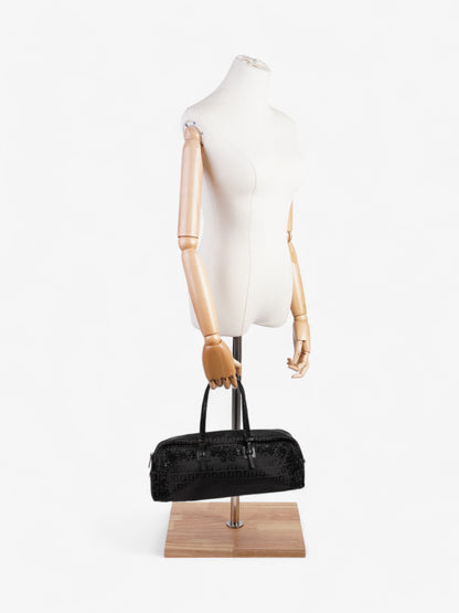 Fendi Embellished Bowler Bag Black Zucca Canvas