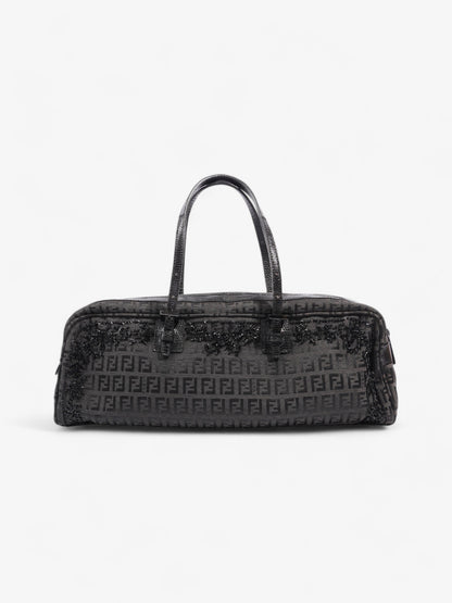 Fendi Embellished Bowler Bag Black Zucca Canvas