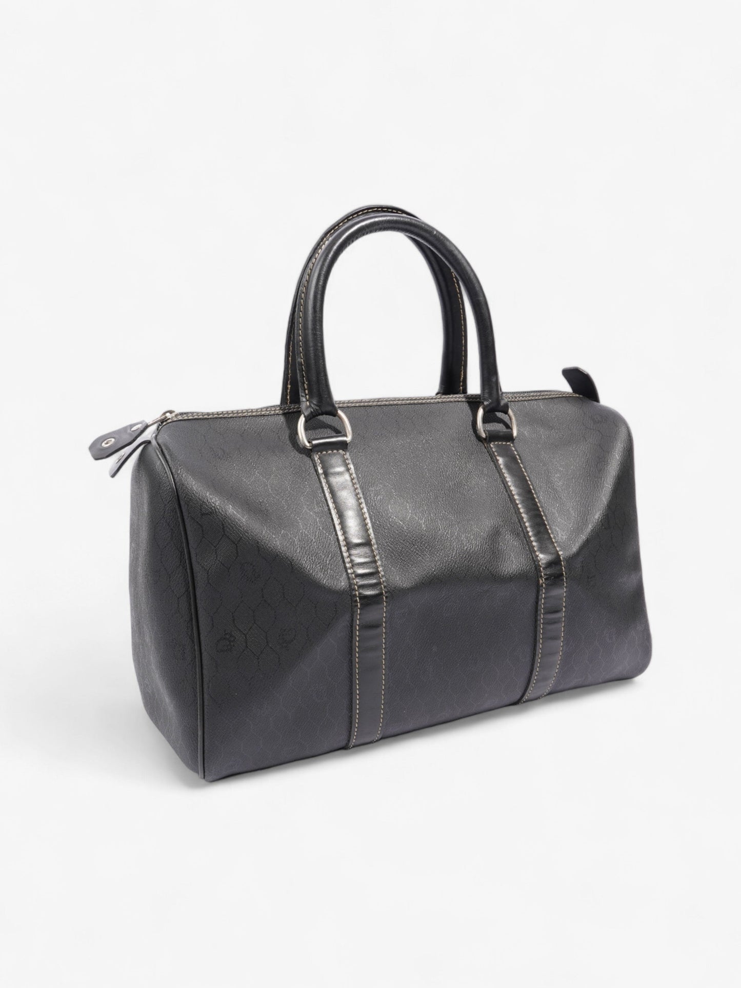 Christian Dior Mini Boston Honeycomb Black  Coated Canvas