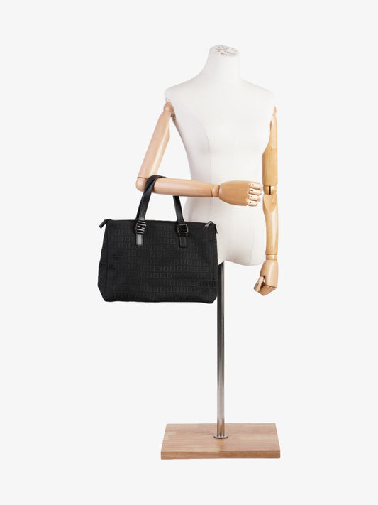 Fendi Zucca Tote Black Canvas