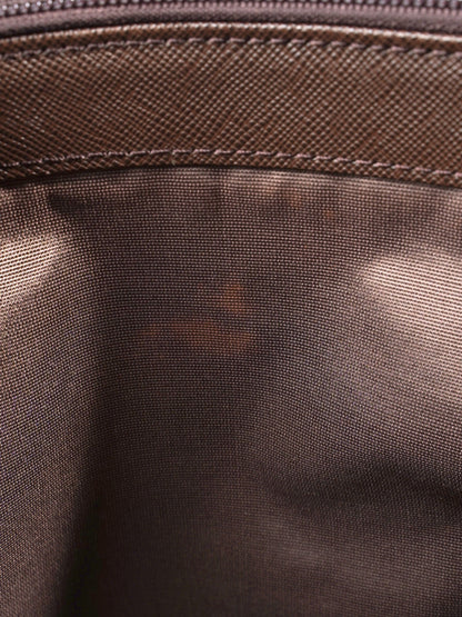 Burberry Hand Bag Check / Brown Coated Canvas