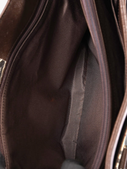 Burberry Hand Bag Check / Brown Coated Canvas