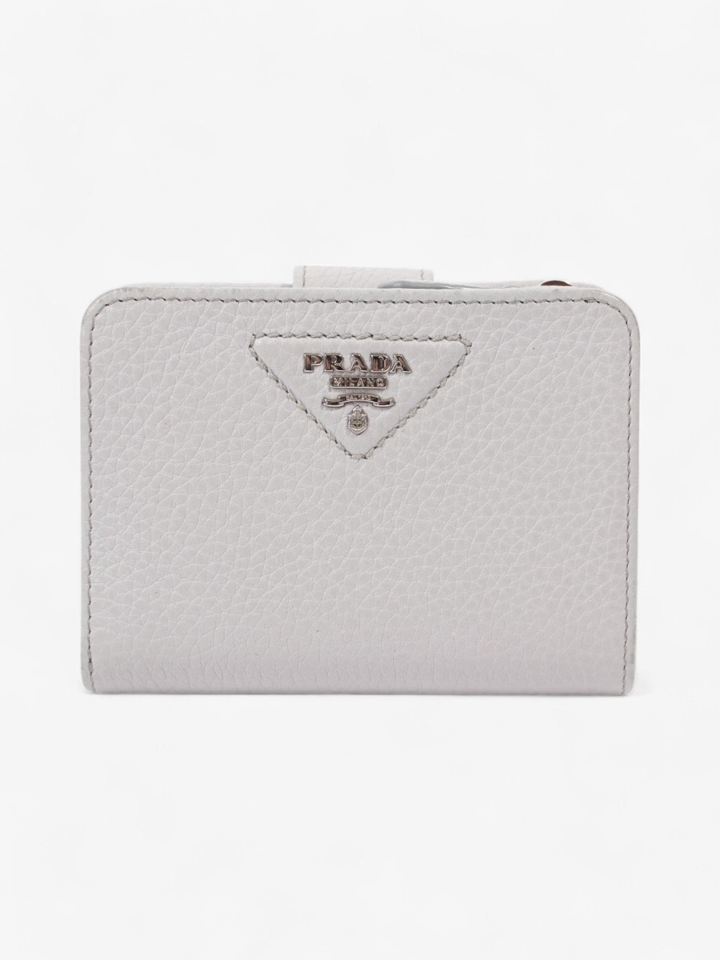 Prada Bifold Wallet Grey / Silver Leather