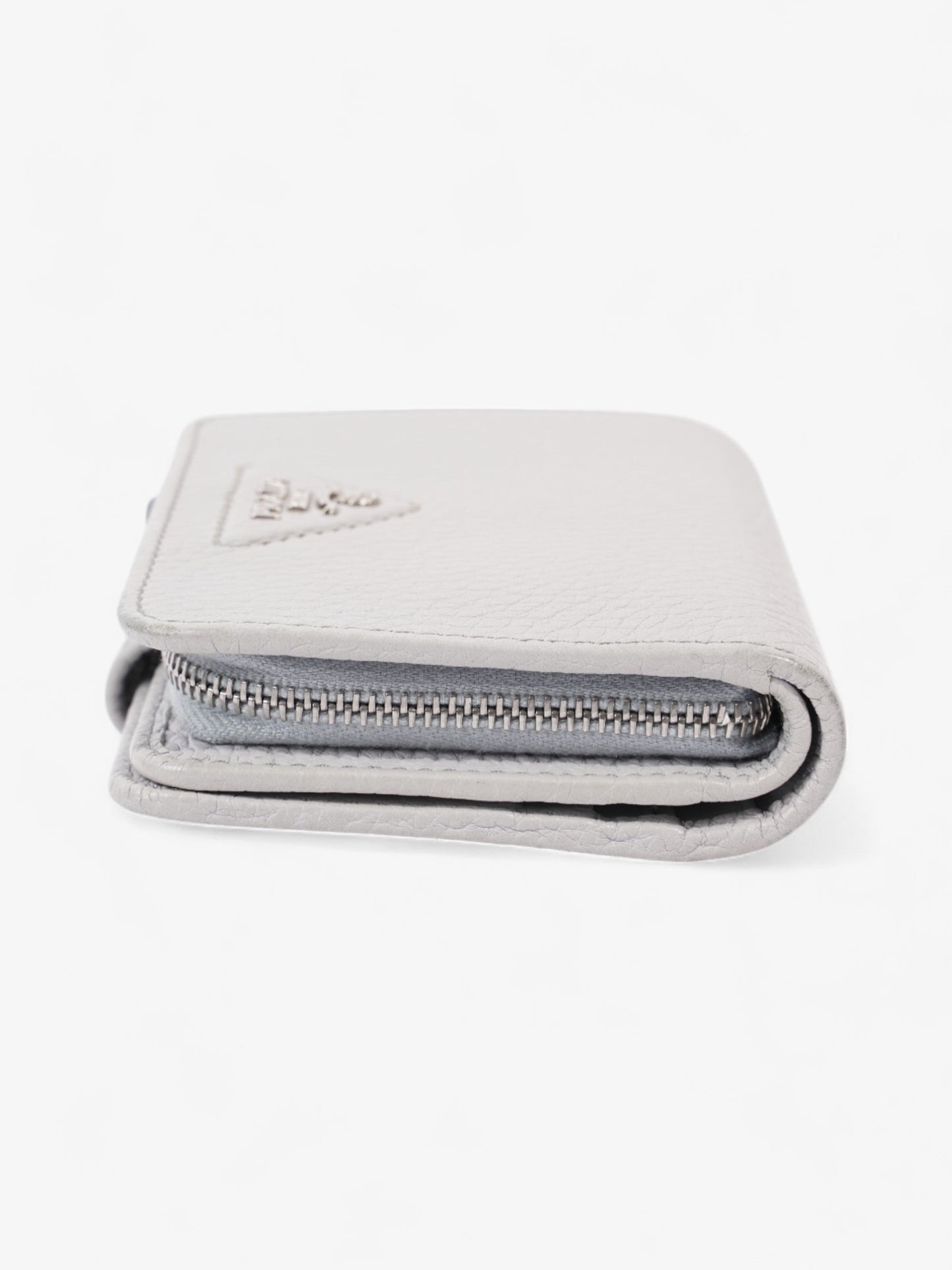 Prada Bifold Wallet Grey / Silver Leather
