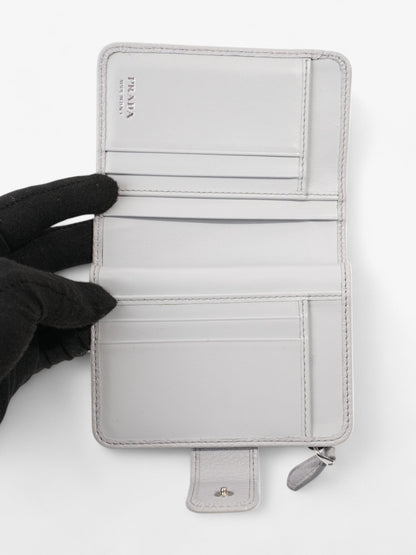 Prada Bifold Wallet Grey / Silver Leather
