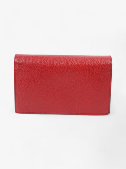 Gucci Dollar Interlocking G Chain Wallet Red Calfskin Leather