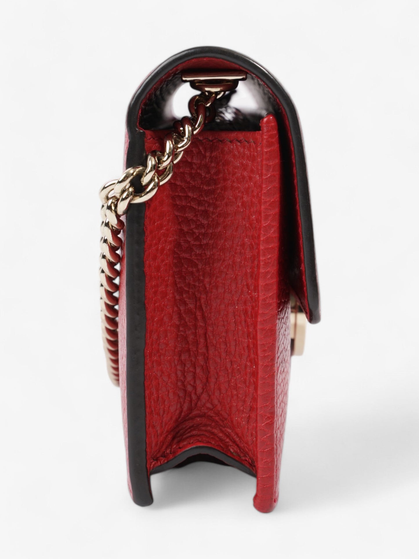 Gucci Dollar Interlocking G Chain Wallet Red Calfskin Leather