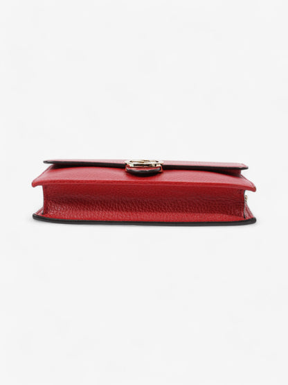 Gucci Dollar Interlocking G Chain Wallet Red Calfskin Leather